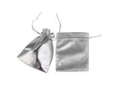 (image for) 100 Silvery Drawstring Gift Jewellery Pouches 9x7cm