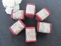 (image for) 10Pcs Mini Vintage Map Lock Jewelry Treasure Chest Case Wooden Box