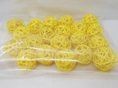 (image for) 20X Yellow Rattan Balls Florist Wedding Decoration 5cm