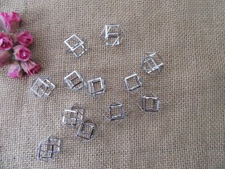 20Pcs Hallow Cuboctahedron Shaped Metal Beads DIY Jewellery Maki