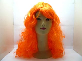 1Pc Long Curly Wavy Cosplay Party Hair Wig - Orange