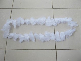 (image for) 4 x 12 Pieces White Hawaiian Dress Party Flower Leis/Lei Flower 7cm