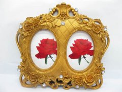 12X Golden Resin Double Photo Frame Wedding Favor 12X Golden Resin Double Photo Frame Wedding Favor