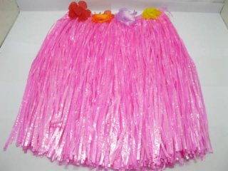 5X Dress-up Hawaiian Pink Hula Skirt 40cm Long