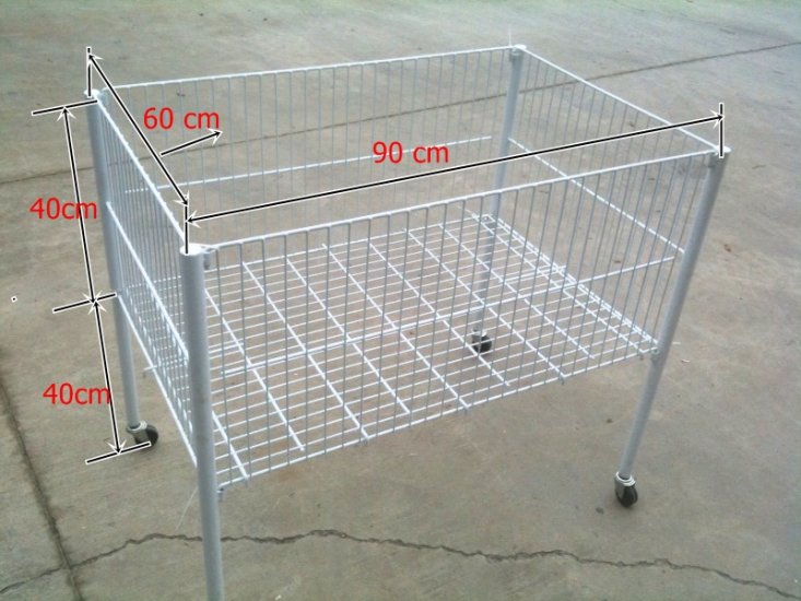 1X Wire Mesh Display Storage Trolley - Click Image to Close