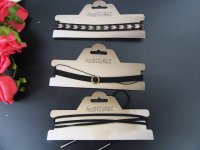 12X Punk Gothic Style Choker Necklace Velvet PU Leather Necklace