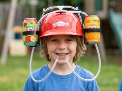 (image for) 1X Lazy Hands-free Drink Beer Soda Guzzler Helmet & Drinking Hat