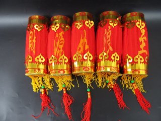5Pcs Red Decorative Chinese Palace Lanterns Tassels 18cm