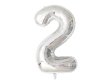 (image for) 6X Silver Numbers 2 Air-Filled Foil Balloons Party Wedding Decor
