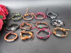 12Pcs Fashion Leather Drawstring Tribe Bracelets Assorted 12Pcs Fashion Leather Drawstring Tribe Bracelets Assorted