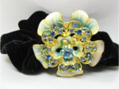 (image for) 1Pc Chic Designer Hair Clips,Rhinestone Floral Clip
