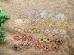 (image for) 4Packs x 30Pcs Flower Stickers for Craft Scrapbooking Floral Sti