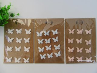 30Sheets x 12Pcs 3D Butterfly Sticker Mixed Color