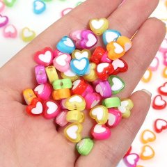 1200Pcs Acrylic Flat Love Heart Spacer Beads Jewelry Making 8mm Mixed Color (image for) 1200Pcs Acrylic Flat Love Heart Spacer Beads Jewelry Making 8mm Mixed Color