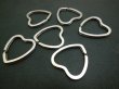 (image for) 100 Flat Heart Split Ring Split Key Rings 32mm