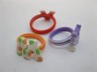 (image for) 100 Colorful ABC Alphabet Letter Polymer Clay Rings Assorted
