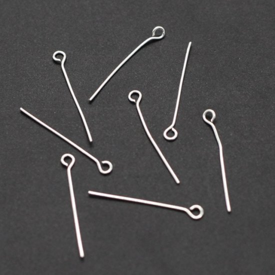 250Gram Silver Plated Eye Pins Jewelry finding 50mm - Click Image to Close