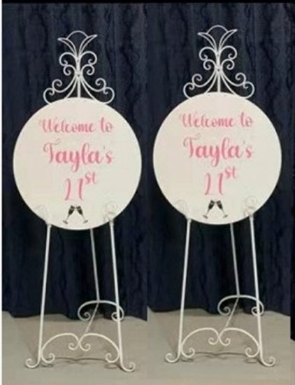 1Pc White Wedding Easel Stand Welcome Sign Name Seating Chart - Click Image to Close