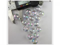3Packets X 48Pcs Plastic AB Color Clear Round Beads 16mm Dia.