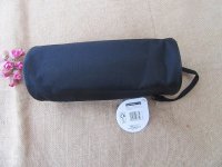 6Pcs Plain Black 2-Way Zipper Pencil Case Make Up Organizer