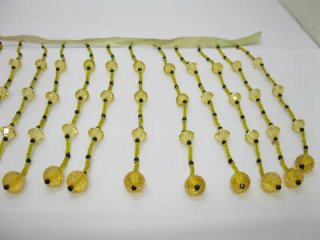 9Meters Yellow Beaded Curtain Trimming Fringe Craft Trim
