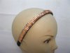 12Pcs 14mm Hairband Hair Bands with Rhinestone Golden