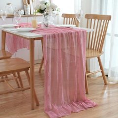 (image for) 1Pc Fuchsia Pink Rustic Sheer Table Runner Chair Sashes Wedding