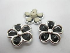 40Pcs Blossom Flower Hairclip Jewelry Finding Beads - Black 40Pcs Blossom Flower Hairclip Jewelry Finding Beads - Black