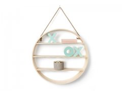 1Pc Plywood Round Wall Shelf Indoor Hanging Display Home Storage