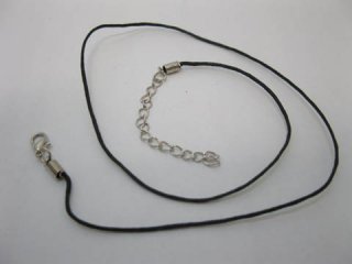 100 Black Waxen Strings With Connector For Necklace