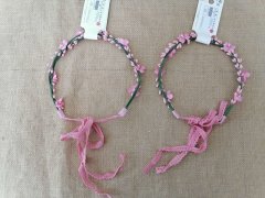 (image for) 1Packet X 2Pcs Pink Color Forehead Garland Hair Band Headwear