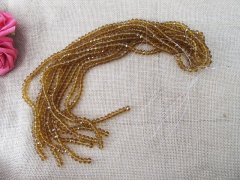 (image for) 10Strand x 72Pcs Brown Rondelle Faceted Crystal Beads 8mm