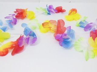 (image for) 48 Pieces New Colorful Hawaiian Dress Party Flower Leis/Lei 6.5cm