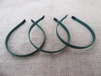20Pcs Dark Green Hair Band Headband NO Teeth 10mm Wide