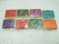 24Pcs Silk Cover Oblong Make-up Pocket Mirrors
