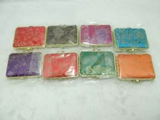 24Pcs Silk Cover Oblong Make-up Pocket Mirrors
