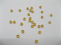 100 Golden Rondelle Flower Rhinestone Spacers Beads