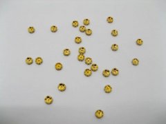 100 Golden Rondelle Flower Rhinestone Spacers Beads