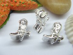 10 Silver Boot Thread European Beads pa-m205 10 Silver Boot Thread European Beads pa-m205