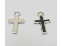 250Pcs Mini Black Charm Cross Bead Pendant 15x8x1mm