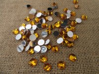 500 Golden Flat Back Diamonds Rhinestones 10mm