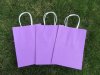 48 Bulk Kraft Paper Gift Carry Shopping Bag 21x15x8cm Purple