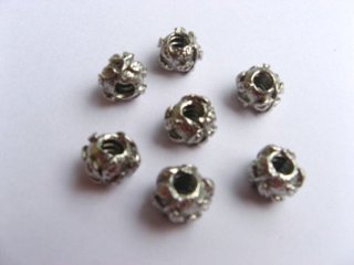 10 Alloy European Barrel Thread Beads ac-sp337