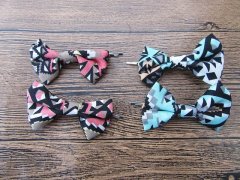 1Sheet X 2Pcs Fabric Bowknot Hair Clips Hairclips Hairpins