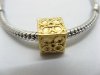 10Pcs 18K Gold Plated European Cubic Thread Beads ac-sp386
