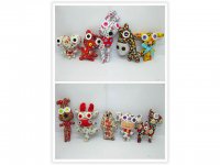 12 Fabric Sponge Doll Keyring Keychain Handmade Assorted