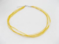 100 Yellow Multi-stranded Waxen & Ribbon For Necklace