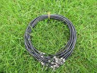 12Pcs Black Leather Strings With Connector For Necklace 52cm