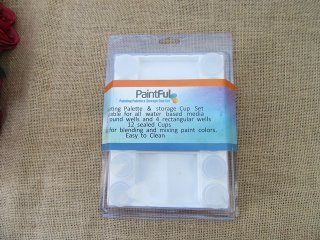 10Pcs Paint Palette Tray Storage Cup Set Plastic Box with lid