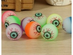 50 Frosted Eyeball Rubber Bouncing Balls 42mm Mixed Color